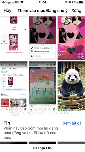 Hiển thị album hình ảnh