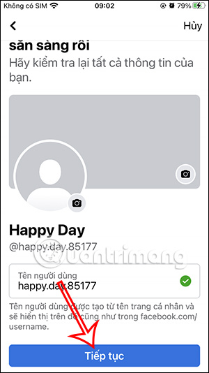 Tên người dùng trang cá nhân Facebook