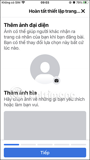 Điền thông tin trang cá nhân Facebook