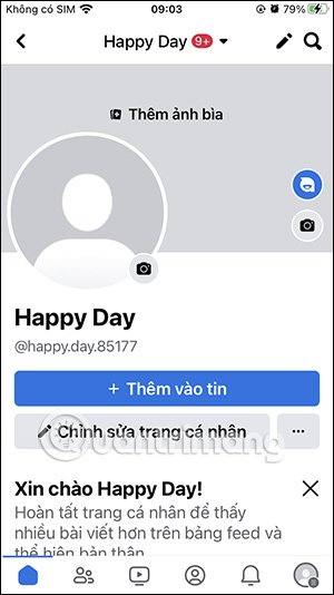 Giao diện trang cá nhân Facebook