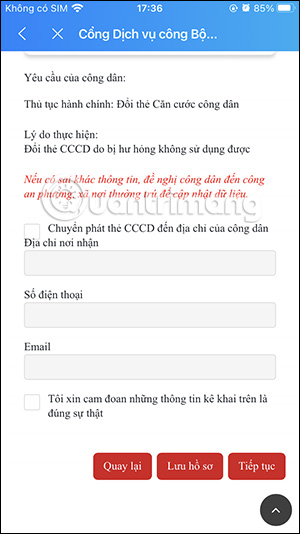 Nộp hồ sơ đổi thẻ CCCD