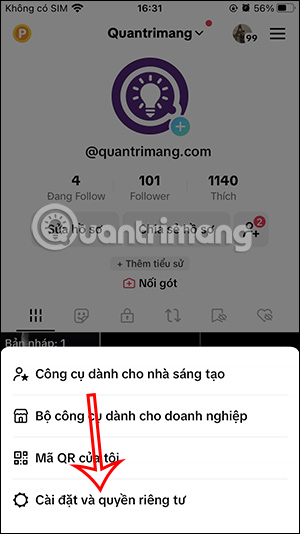 Cài đặt quyền riêng tư TikTok