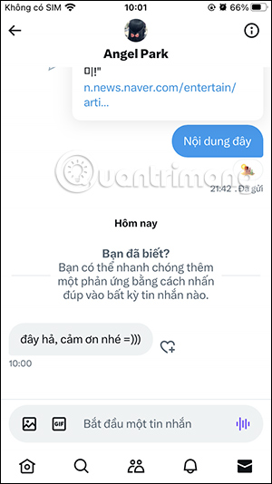 Nhắn tin trên Twitter