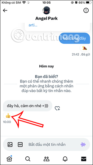Thả biểu tượng cảm xúc tin nhắn Twitter