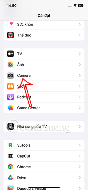 Cài đặt camera trên iPhone