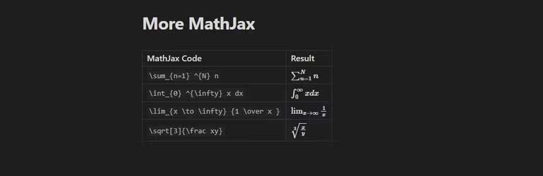 Nhiều code MathJax