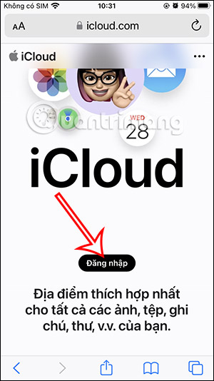 Đăng nhập tài khoản iCloud