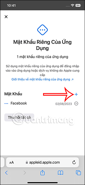 Sao chép mật khẩu ứng dụng 