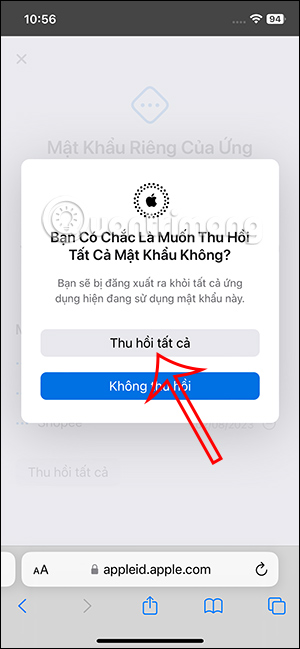 Thu hồi các ứng dụng