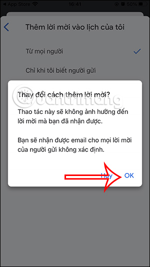 Lưu thiết lập mới