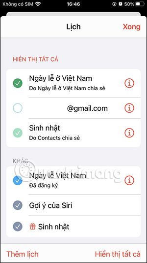 Bỏ spam Gmail trên Google Calendar điện thoại