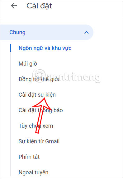 Cài đặt sự kiện Google Calendar máy tính