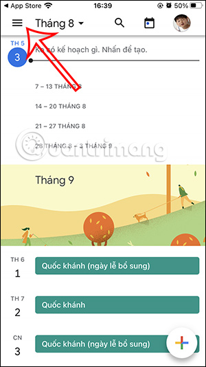 Tùy chỉnh Google Calendar điện thoại