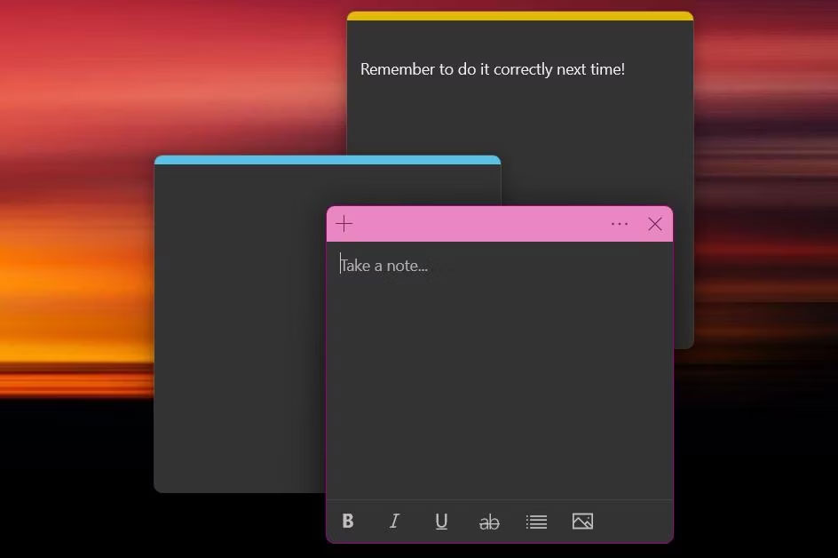 Ghi chú màu trong Windows 11