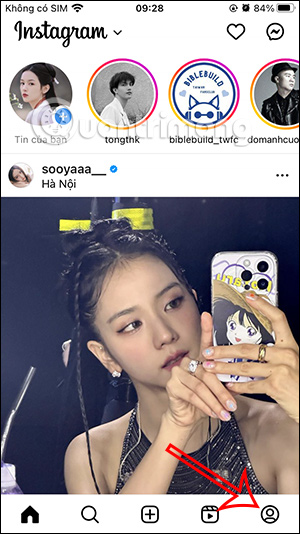 Truy cập vào tài khoản Instagram