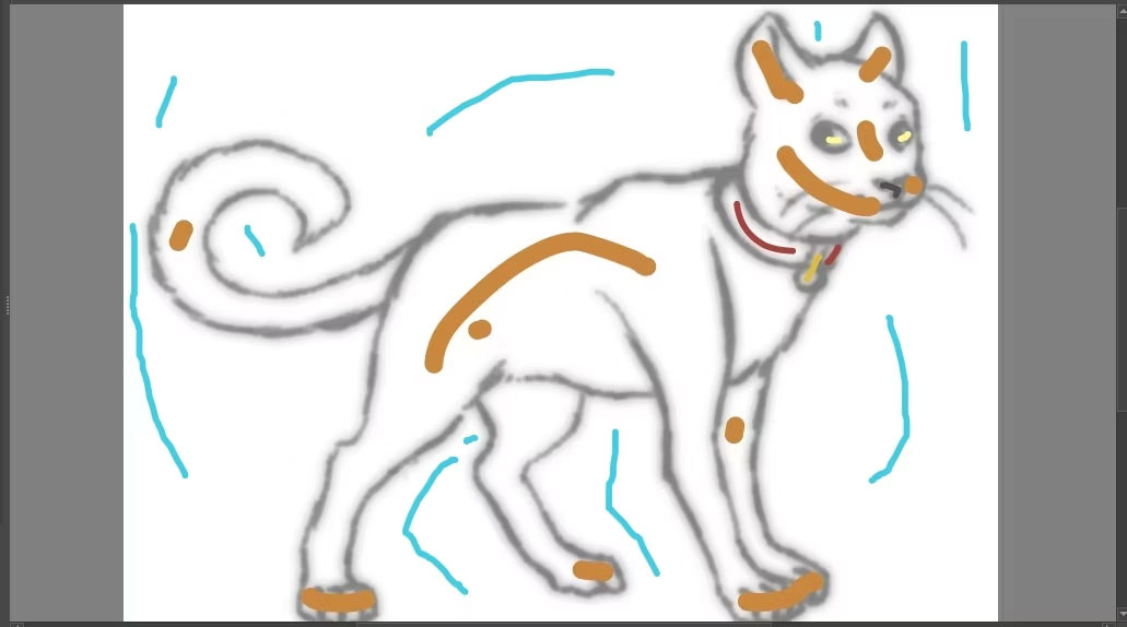 Thêm màu vào layer Colorize Mask trong Krita