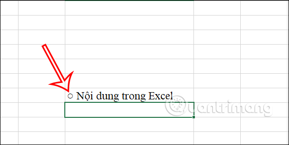 Chèn dấu chấm trắng đầu dòng Excel 