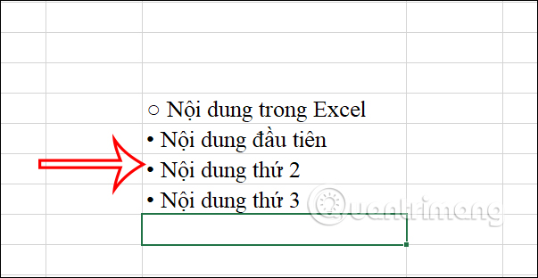 Hướng dẫn gạch đầu dòng trong Excel