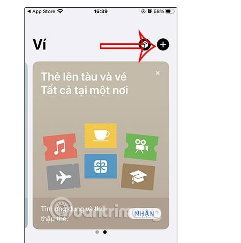 Mở ứng dụng Ví (Wallet) trên iPhone