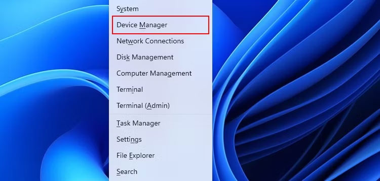 Device Manager trong menu Power