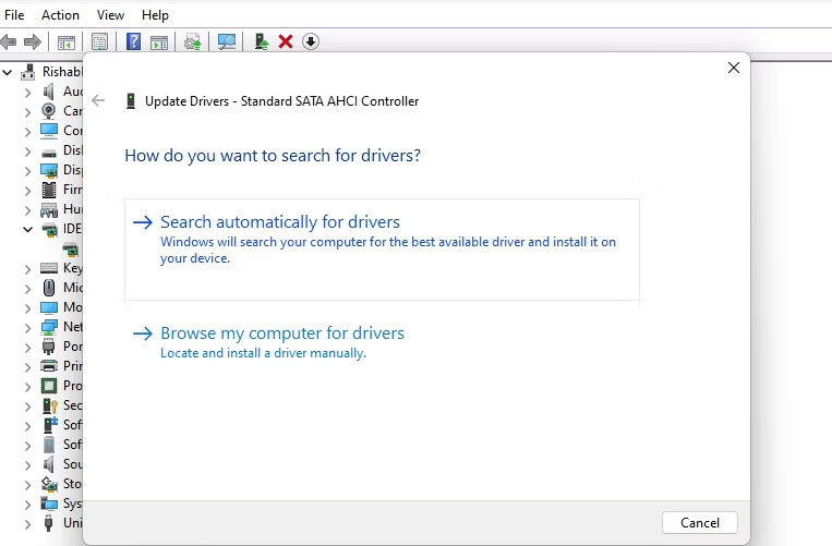 Cửa sổ cập nhật driver Windows 11