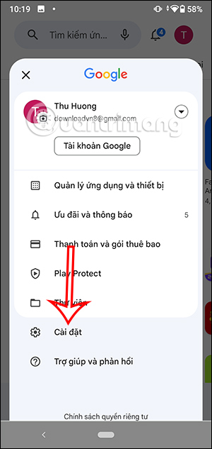 Cài đặt Google Play Store