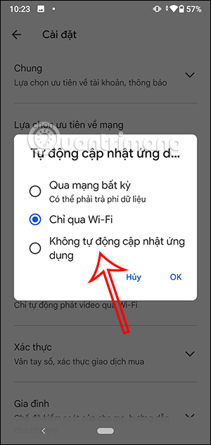 Tắt tự động cập nhật ứng dụng Android