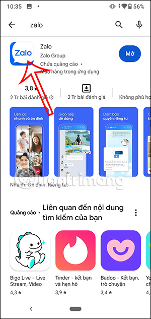 Thông tin ứng dụng trên Android