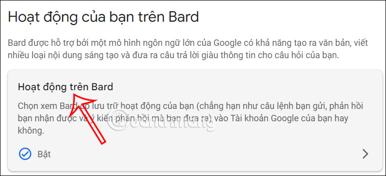Hoạt động trên Google Bard