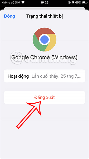Đăng xuất WhatsApp từ xa