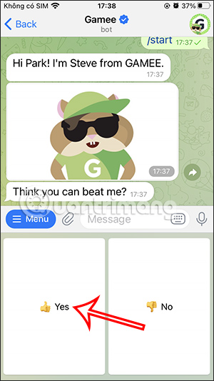 Chơi game trên Gamee Telegram