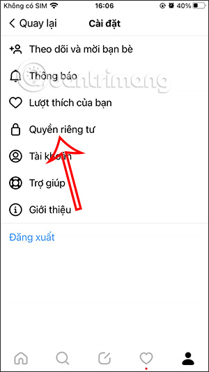 Chỉnh quyền riêng tư trên Threads