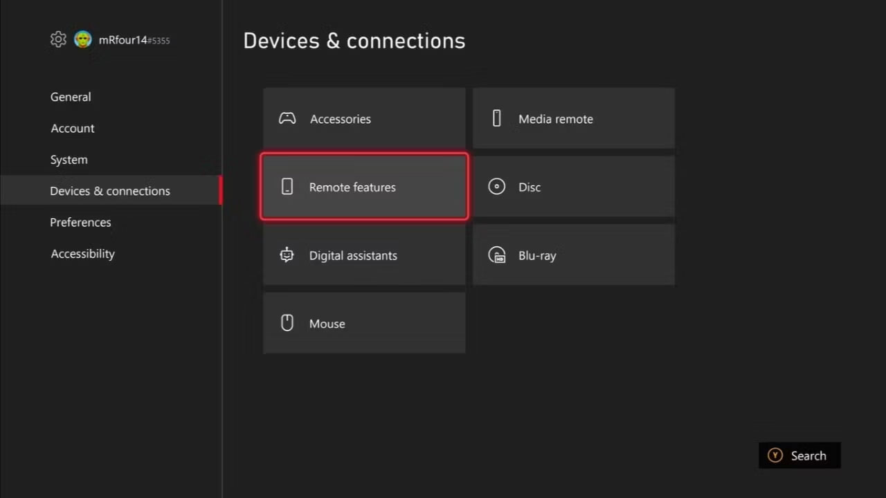 Các tùy chọn Devices & connections cho Xbox Series X