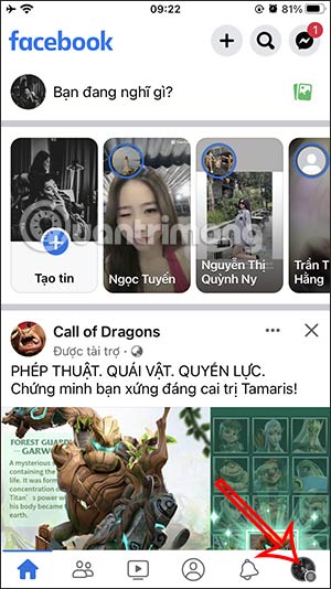 Tùy chọn tài khoản Facebook