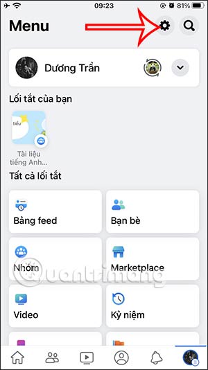 Cài đặt trên Facebook