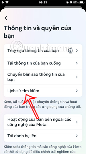 Lịch sử tìm kiếm Facebook