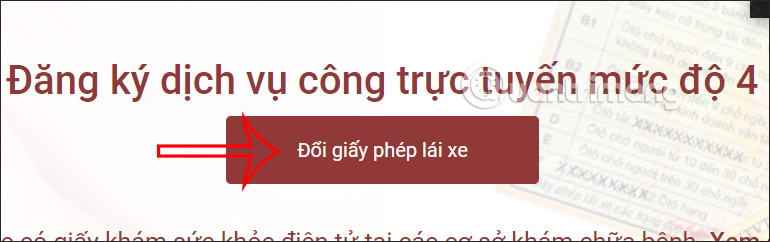 Đổi giấy phép lái xe trực tuyến