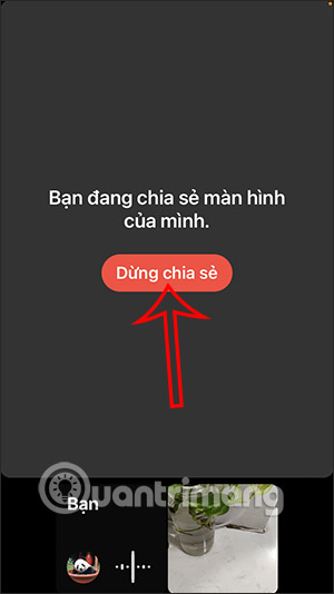 Dừng chia sẻ màn hình trên WhatsApp