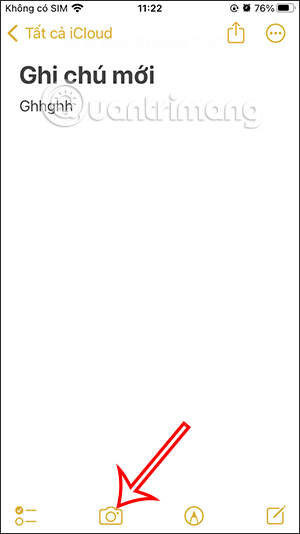 Chụp ảnh trên Note trên iPhone