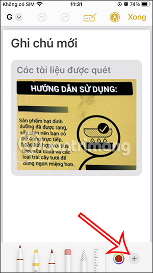 Tùy chỉnh thêm nội dung ghi chú