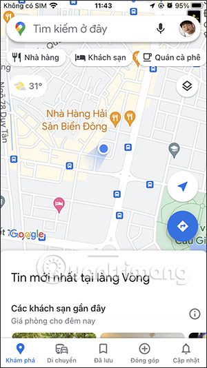 Tìm kiếm thông tin nhà hàng trên Google Maps