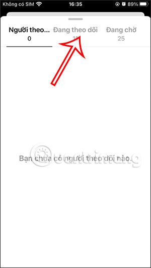 Tài khoản Threads đang theo dõi