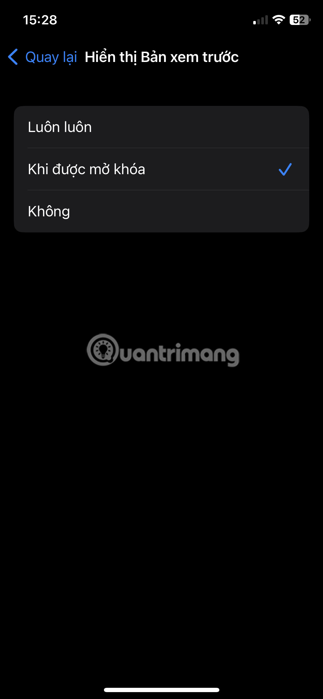 Cài đặt xem trước thông báo iPhone