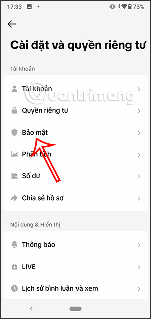 Bảo mật tài khoản TikTok