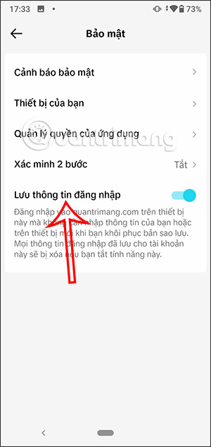Lưu thông tin đăng nhập TikTok