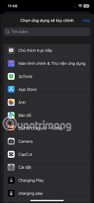 Tìm ứng dụng iMessage
