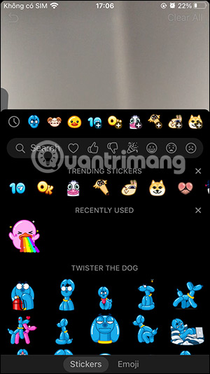Chèn sticker vào video Telegram Stories