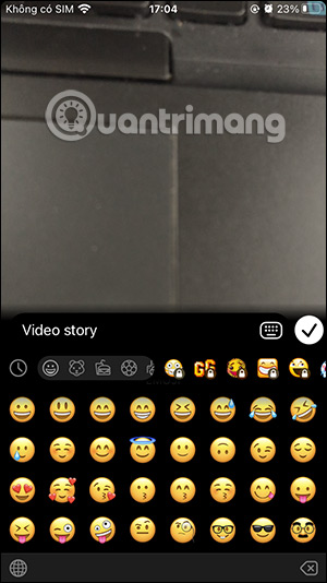 Insert stickers into Telegram Stories video captions