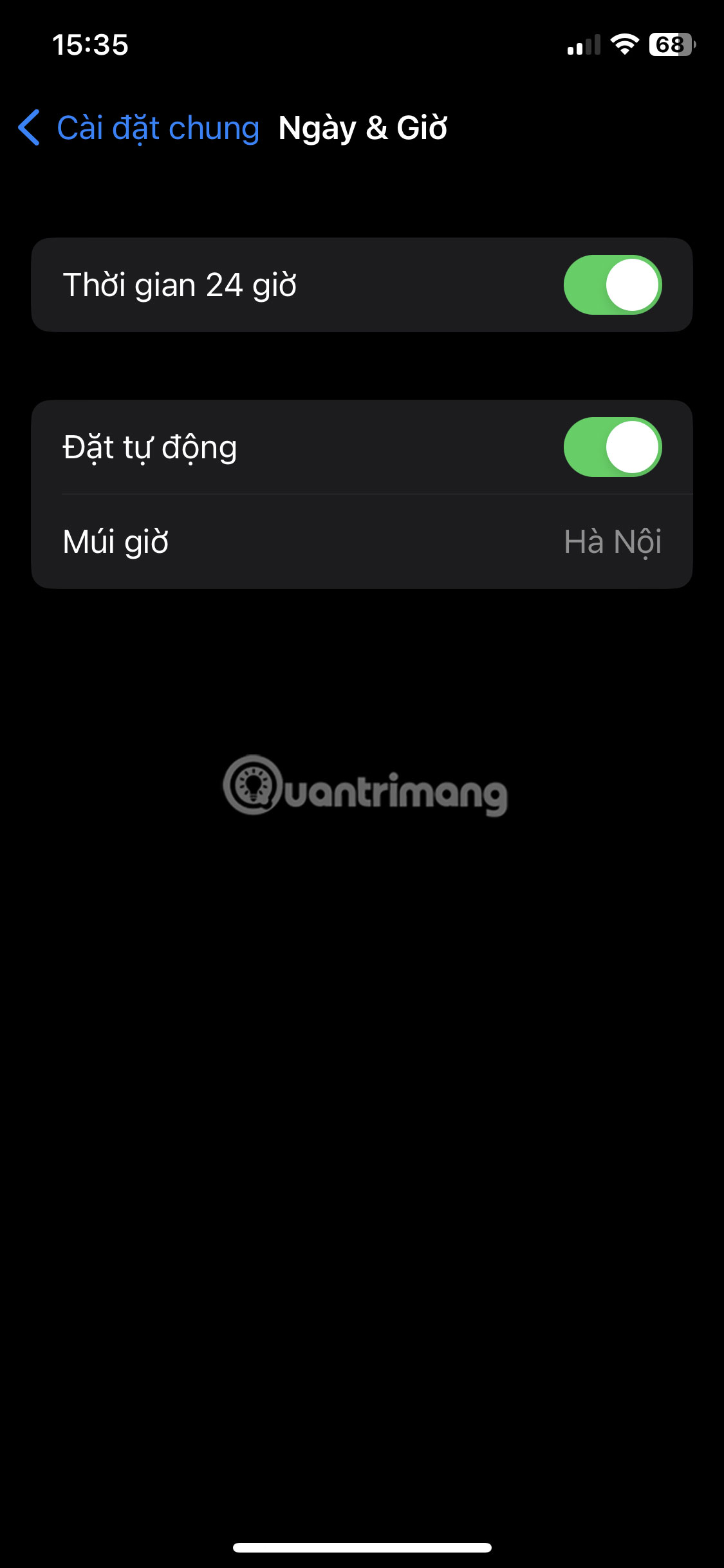 Bật Đặt tự động