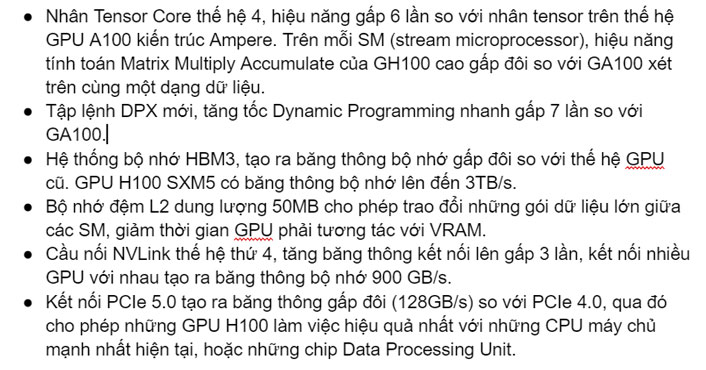 Thông số kỹ thuật của GH100